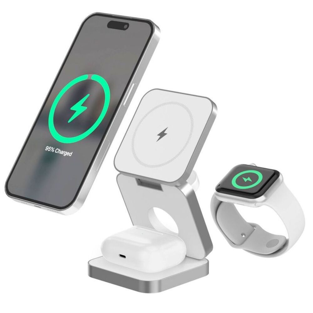 Just Wireless -  3-in-1 Magnetic Collapsible Wireless White